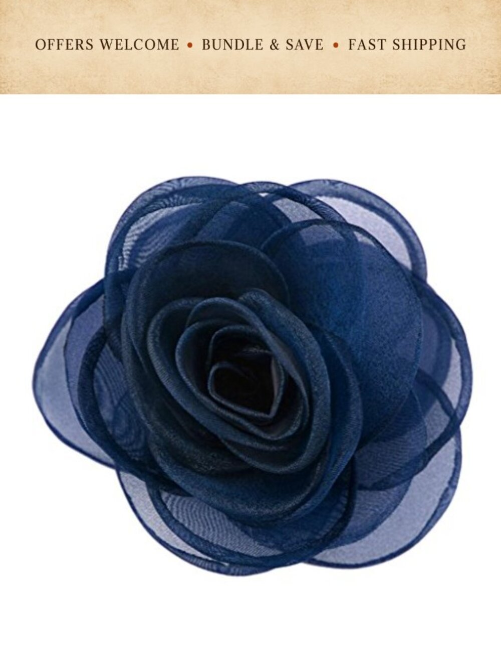 Alloy Rose Flower Hair Clip Brooch Pin Alligator Clip Floral